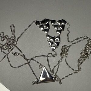 Silver Geometric Body Chain